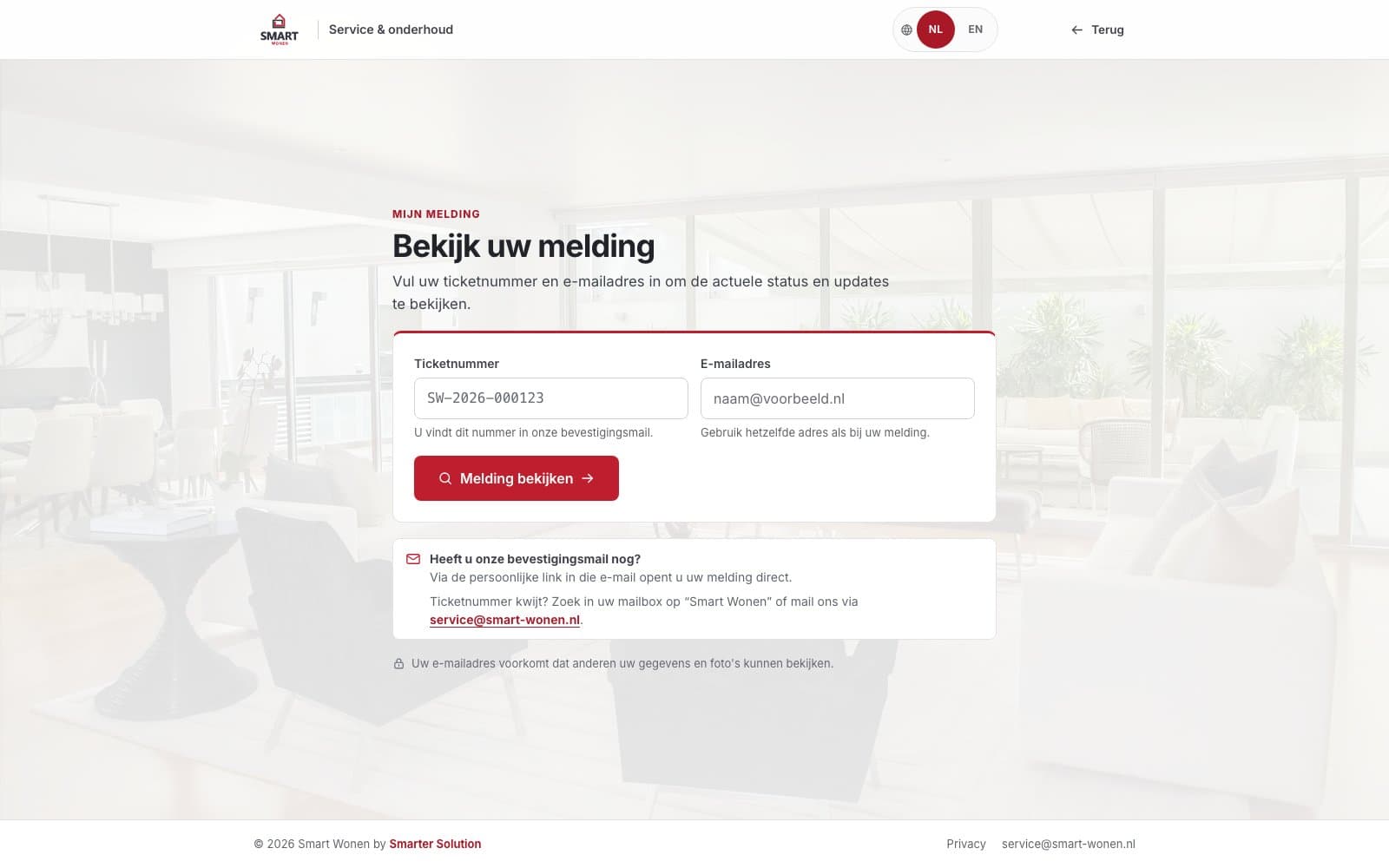 Smart Wonen ticketsysteem scherm 3