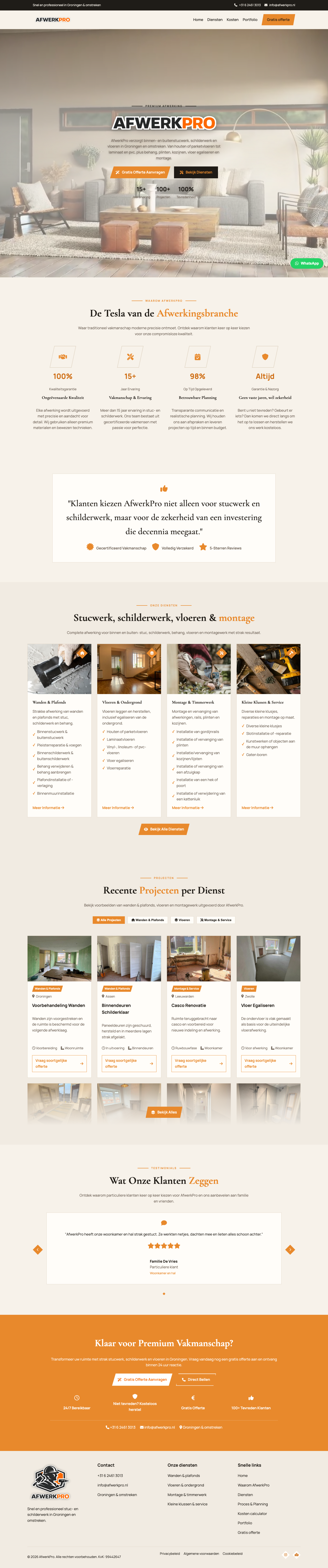 Website screenshot van AfwerkPro
